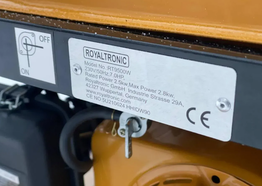 Генератор бензиновий ROYALTRONIC RT9500W однофазний 2,8 кВт RT9500W фото