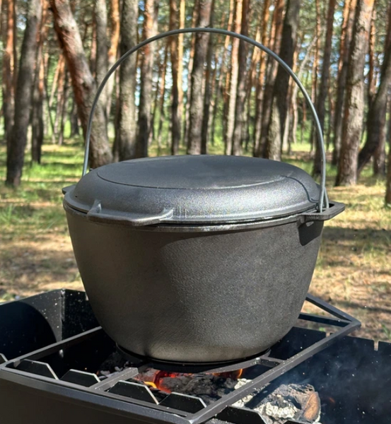 Казан туристичний чавунний з кришкою-сковородою 10 л  КТ-10КС KT-10KC фото