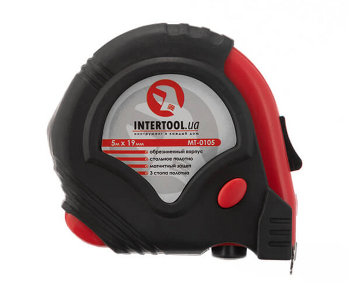 Рулетка 5м с магнитом INTERTOOL 0105 MT-0105 фото